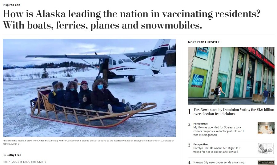 NATA - small aircraft distributing covid vaccines in Alaska