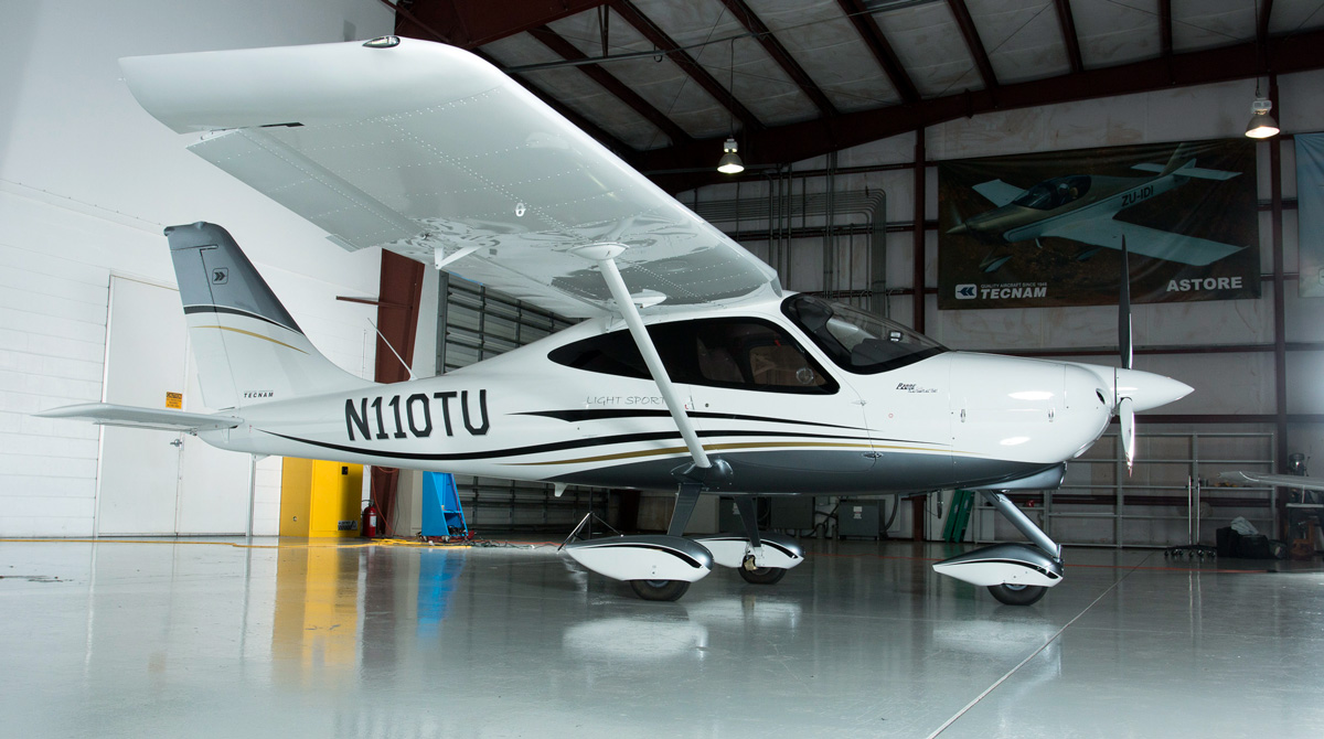 P2008 in the hangar of Tecnam US in Sebring, FL. USA